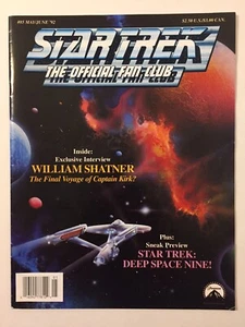 Star Trek Official Fan Club Magazine May June 1992 85 Shatner Deep Space Nine - Picture 1 of 7