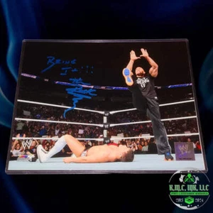 *FOTO 8X10 FIRMADA POR WWE THE ROCK AUTÓGRAFO COMPLETO E INSCRIPCIÓN "BRING IT"* #ROCK16 - Imagen 1 de 1