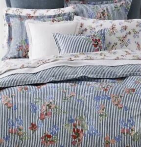 Ralph Lauren Maggie Blue Floral 3PC KING Duvet Cover Pillow Shams Set NEW