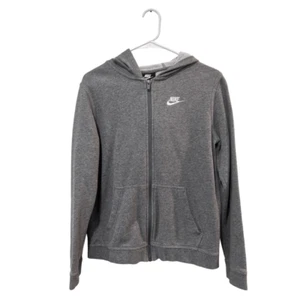 Nike Long Sleeve Kangaroo Pocket NSW Club Full Zip Hoodie Gray Size XL - Picture 1 of 12