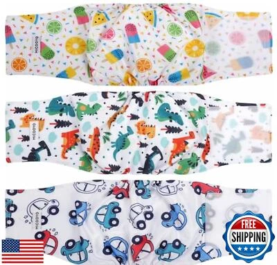 MICOOYO Bandas para Vientre para Perros Machos, Paquete de 3 Pañales Reutilizables para Perros Macho para Cachorro Foto 1 de 4