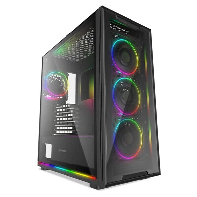 Estuche para PC para juegos GAMEMAX View Mid-Tower E-ATX con 4 ventiladores ARGB y 2 tiras LED ARGB Foto 1 de 4