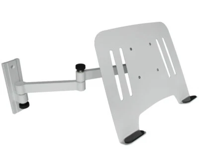 Supporto da parete bianco con ripiano bianco per computer portatili e notebook - Immagine 1 di 4