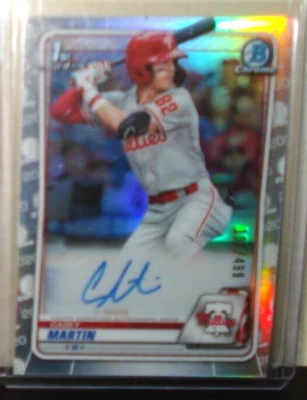 2020 Bowman Chrome 1st Draft Picks  #CDA-CM Casey Martin Auto 107/499 - Image 1 of 2