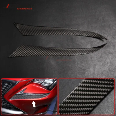 Front Headlight Lamp Eyebrow Eyelid Trim For Lexus RC 300 350 RC F 15-18 Carbon - Image 1 of 4