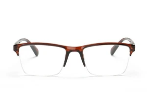 Paquete de 1 gafas de lectura clásicas rojas cuadradas de medio marco para mujer lectores de bisagras de resorte - Imagen 1 de 5