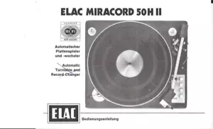 Manual de instrucciones Elac user manual owners manual para Miracord 50 H II Copy - Imagen 1 de 1