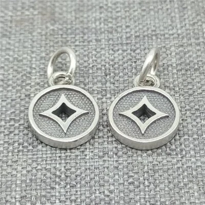 8pcs of 925 Sterling Silver Feng Shui Coin Charms 2-Sided for Bracelet Necklace - Image 1 of 4