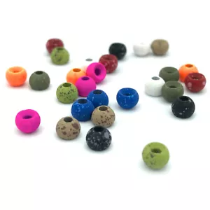 MOTTLED TACTICAL TUNGSTEN BEADS - Hareline Fly Tying Nymph & Streamer Heads NEW! - Picture 1 of 11