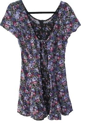 Vestido floral All That Jazz vintage con cordones años 90 mini Foto 1 de 4