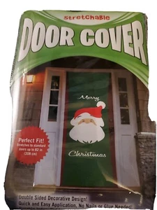 28" wide Double Sided Christmas Door Cover, Stretch Up to 82" Doors, quick easy - Picture 1 of 4
