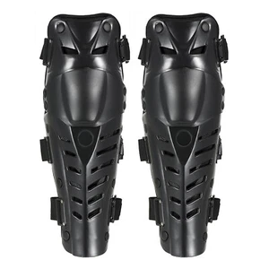 Black Motocross ATV Knee Pads Shin Protective Motorcycle Racing Guard Armor Gear - Picture 1 of 12