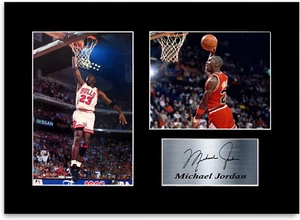 Michael Jordan Chicago Bulls A4 Signed Autograph Photo Display Mount Gift - Picture 1 of 1