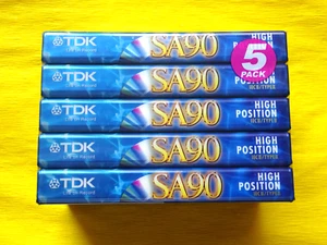 5x TDK SA 90 "Life on Record" Cassette Tapes 1997-2001 + OVP + SEALED + 5er-Pack - Picture 1 of 2