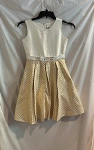 Gymboree Girls Size 12 Cream with Gold Brocade Sleeveless Formal Dress NWOT - Picture 1 of 12