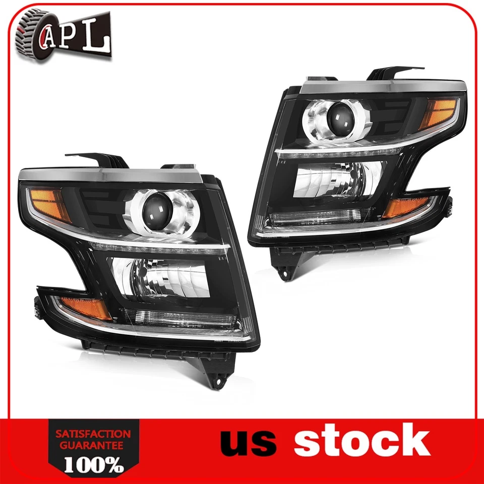 Headlights Assembly For 2015-17 Chevy Tahoe Suburban Headlamp Replacement Pair Foto 1 de 4