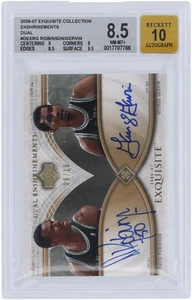 Robinson & Gervin Spurs Signed 2006-07 Upper Deck #DEX-RG #9/10 BGS 8.5/10 Card - Picture 1 of 3