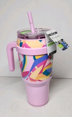  Taza Vaso 40oz Fría Caliente 1 Aislada al Vacío con Mango Acero Inoxidable Café Rosa  Foto 1 de 4