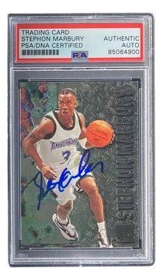 Stephon Marbury Signed 1997 Fleer #189 Timberwolves Rookie Card PSA/DNA - Image 1 of 4