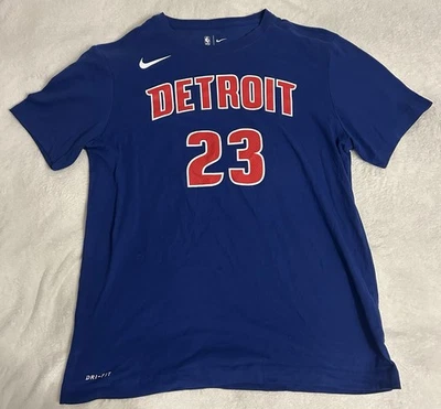 Мужская футболка Detroit Pistons средний размер Nike Dri-Fit Blake Griffin синяя с коротким рукавом - Изображение 1 из 3