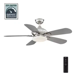 Benson 44 In. LED Brushed Nickel Ceiling Fan with Light and Remote Control - Picture 1 of 12