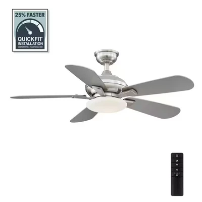 Benson 44 In. LED Brushed Nickel Ceiling Fan with Light and Remote Control - Image 1 of 4