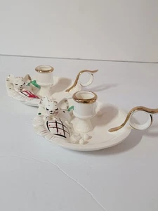 Holt Howard Kerzenhalter Sleeping Mouse Weihnachten Vintage 1958 Paar 2er Set  - Bild 1 von 11