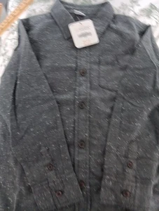 Gymboree Boys Shirt NWT Grey W/white Flecks Long Sleeve. Size S (5-6) - Picture 1 of 4