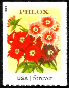 PHLOX FLOWERS 2013 US #4754 VINTAGE SEED PACKETS VF BOOKLET SINGLE FOREVER STAMP - Picture 1 of 2