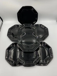 Vintage Arcoroc France Octime Black Glass Salad/Dessert Plates. Set of 8. - Picture 1 of 3