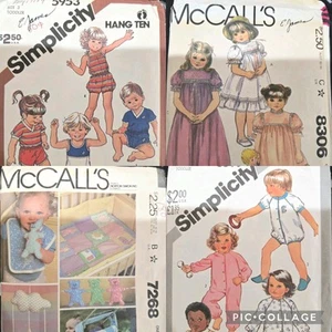 McCalls Simplicity Pattern Lot Baby Toddler Child Boy Girl Vintage 80s Uncut - Picture 1 of 9