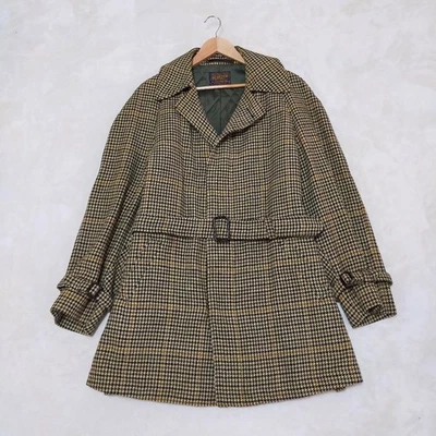 Pendleton Wool Houndstooth Long Trench Coat L - Image 1 of 4