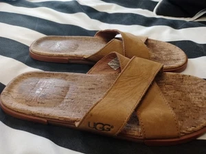 UGG Australia Herren Kork Leder Sandalen Gr.9 Slipper Komfortsohlen  - Bild 1 von 7