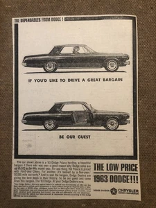 Vintage 1960’s Dodge Car Automobile Newspaper Ad 0C25 B889 - Bild 1 von 2