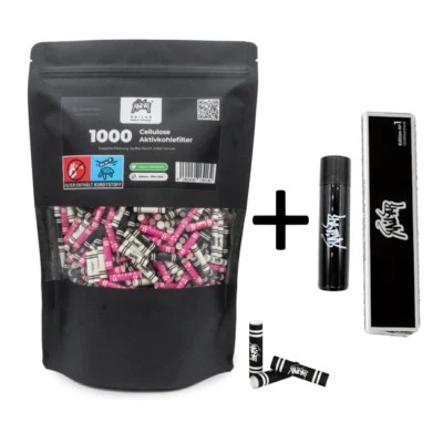 1000x KAILAR Cellulose Size 5,9mm Aktivkohlefilter Pack + 5x PAPER Set & Clipper