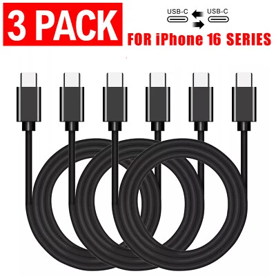 3 Pack USB-C to USB-C Fast Charging Cable Type C Quick Charging  Data SYNC Cord - Image 1 of 4