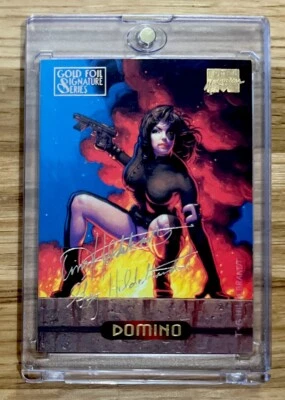 1994 Fleer Marvel Masterpieces Signature Card #32 DOMINO - Mint + NEW CASE! - Image 1 of 4