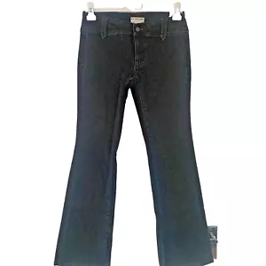 Pantalones de mezclilla Free People Stillwater, tiro bajo ajustados acampanados, talla UK 6, W26 L32, negros - Imagen 1 de 21