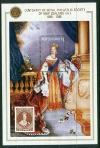 MINT 1988 NEW ZEALAND NZ CENTENARY OF PHILATELIC SOCIETY MINI SHEET  - Picture 1 of 1