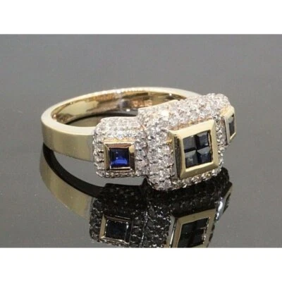 DiscountEffy 14k Yellow Gold Sapphire Diamond Ring 2.20 TCW - Image 1 of 4