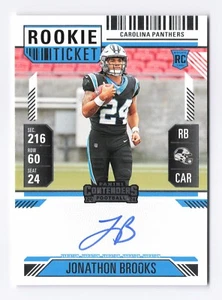2024 Panini Contenders Jonathon Brooks RC Rookie Variation Ticket Auto On-Card - Picture 1 of 2