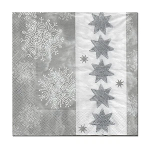 4 lose Motivservietten Servietten Napkins Weihnachten Schneeflocken Sterne (439) - Bild 1 von 2