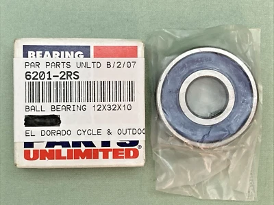 NEW GENUINE PARTS UNLIMITED 6201-2RS BALL BEARING 12X32X10 - Image 1 of 2