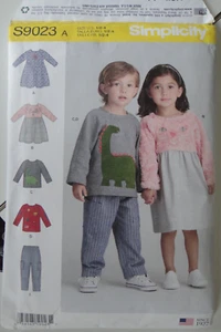 Simplicity pattern S9023 Child's dress, top, pants cut complete, sizes 1/2-4 - Picture 1 of 2