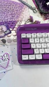 unboxing only prebuilt coolkiller VIVID67 purple mechanical tri-mode keyboard - Picture 1 of 9