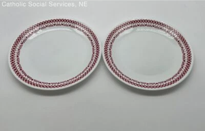 Juego de 2 placas Corelle Vitrelle blancas con rayas rojas - 10" Foto 1 de 4