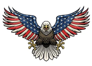 AMERICAN EAGLE FLAG BALD USA MADE DECAL STICKER TRUCK VEHICLE WINDOW WALL CAR - Picture 1 of 1