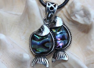 P136 Muschel Perlmutt Perlenschmuck Anhänger Collier mit Schnur Halskette Kette - Bild 1 von 1