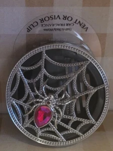 Bath & Body Works Vent Visor Clip Car Fragrance Spider Halloween Web Gem Bling - Picture 1 of 10