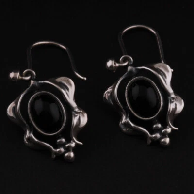 Pendientes de ley GEORG JENSEN, ganchos para orejas del año 2015 con ónix. 3417115 Foto 1 de 4